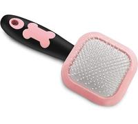PETPAWJOY Dog Cat Slicker Brush, Gently Cleaning Pin Brush for Shedding Dogs Hair Brushs for Small Puppy Yorkie Poodle Rabbits Cats-Pink