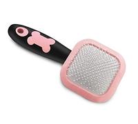PETPAWJOY Slicker Brush for Shedding - Gently Cleaning Pin Brush for Small Dogs, Puppy, Yorkie, Poodle, Rabbits, Cats - Pink