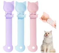 PETPAWLOVELY-3PCS Cat Treat Spoon Squeeze,Cat Strip Feeder spoon,Easy Feeding Spoon for Licky Treats,Pet Food Spoon for Wet Food, Suitable for Churu Paste Treat(3 Color)