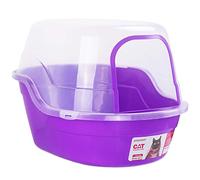 Petphabet Jumbo Hooded Cat Litter Box XXL, 63x48x43cm, Enclosed, Purple