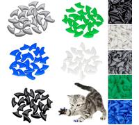 PetPhindU 100pcs Cat Nail Caps with Adhesive Glue and Applicators - Size M for Medium Cats 11-16.5 Lbs
