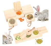 PetPhindU 2-Piece Rabbit Toys,Bunny Hideout,Bunny Toys for Rabbits Indoor,Interactive Treat Toy for Hamsters,Rats,Guinea Pigs