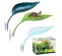 PetPhindU 3 Pack Dwarf Frog Tank Accessories, Leaf Shape Basking Platform with Suction Cups for Turtle Tank, Reptile Leaf Aquarium Decoration for Small Amphibians (Mixed Colors)