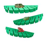 PetPhindU 3 Pack Green Sponge Relax Spots for Frog Terrarium, Adhesive Frog Habitat Platform for Glass Tank, Resting Ledges for African Dwarf Frog Toad