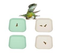 PetPhindU 4 Pack Leopard Gecko Potty Pad, Reptile Gecko Latrine Trays, Leopard Gecko Tray for Reptile Gecko, Green and Beige
