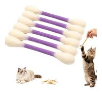 PetPhindU 6 Pack Giant Qtip Cat Toy with Catnip, Large Cotton Swab Shape Kitten Chew Sticks for Indoor Play, Durable Felt Kicker Toys for Cats