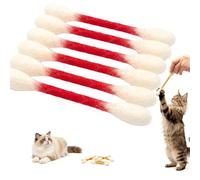 PetPhindU 6 Pack Giant Qtip Cat Toy with Catnip, Large Cotton Swab Shape Kitten Chew Sticks for Indoor Play, Durable Felt Kicker Toys for Cats