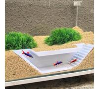 PetPhindU Aquarium Underground Tunnel Cave with Ladder, Under Gravel Hideout for Fish Shrimp, White Tank Decor, Viewing Access