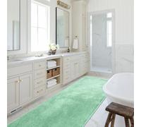 PetPhindU Bath Mat Set 2 Piece Non Slip Bathroom Rugs Grey, 50 x 80 CM and 50 x 50 CM Washable Soft Plush Microfiber Absorbent Shower Toilet Pedestal Carpet Bathroom Floor Door Mat