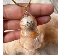 PetPhindU Cat Hair Collection Bottle Keychain 2 Pcs Pet Memorial Accessory Clear Cat Hair Organizer Charm Capsule Toy Keychain for Cat Lovers