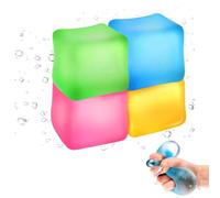 PetPhindU Cube Fidget Toy 4PCS Squeeze Toys Ice Cube Stress Relief Toys Sensory Cube Soft Squishy Cube Hand Grip Pressure Cube High Density Gel Filled Random Color (Random Color,2 * 2inch)