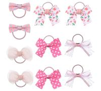 PetPhindU Dog Hair Bow Bowknot 10 Pack Sakura Pink, Cute Dogs Hairs Bows with Rubber Bands for Cat Pet