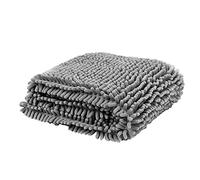 PetPhindU Dog Towel Ultra Absorbent Microfiber Chenille Cat Bath Towel with Hand Pockets Quick Drying and Machine Washable Durable Pet Bath Towel for Dogs Of All Breeds (grey, Blue, Purple, Pink)