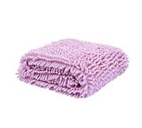 PetPhindU Dog Towel Ultra Absorbent Microfiber Chenille Cat Bath Towel with Hand Pockets Quick Drying and Machine Washable Durable Pet Bath Towel for Dogs Of All Breeds (grey, Blue, Purple, Pink)