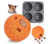 PetPhindU Interactive Dog Frozen Treat Toy 3-in-1 Compartment Fillable Puzzle Ball, Slow Feeder Training Enrichment Toy for Small Medium Large Dogs