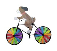 PetPhindU Wind Spinner Cartoon Cat Dog Bicycle Garden Stake Garden Wind Spinners Garden Windmill Spinners Bike Spinners for Garden Outdoor Courtyard Lawn Sandy Beach (Coffee,35.4 * 19.7 inch)