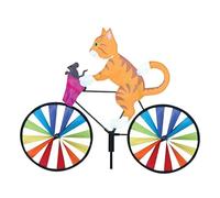 PetPhindU Wind Spinner Cartoon Cat Dog Bicycle Garden Stake Garden Wind Spinners Garden Windmill Spinners Bike Spinners for Garden Outdoor Courtyard Lawn Sandy Beach (Yellow,35.4 * 19.7 inch)