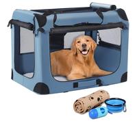 Petprsco Soft Collapsible Dog Crate, 40 inch Portable Dog Crates for Large Dogs, XL Dog Crate for Travel, 3 Door Foldable Pet Kennel with Durable Mesh Windows Indoor & Outside