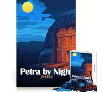 Petra by Night, Jordan Adults Puzzles 1000 Piece Jigsaws Memory Skill Mindful Leisure Clean Edges Creative Gift size 50x75cm