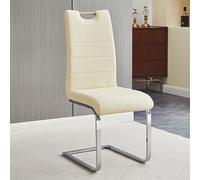 petra faux leather dining chair in cream