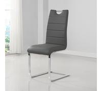 petra faux leather dining chair in grey