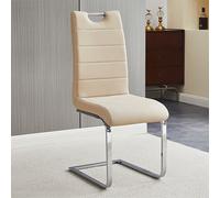 petra faux leather dining chair in taupe