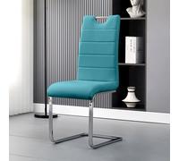 petra faux leather dining chair in teal