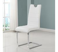 petra faux leather dining chair in white