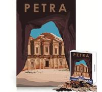Petra Jordan Design Poster Jigsaw Puzzles 1000 Piece for Teenagers Enhance Recall Relax Time Exact Edge Creative Gift (38x52cm)