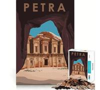 Petra Jordan Design Poster Jigsaw Puzzles 1000 Piece for Teenagers Enhance Recall Relax Time Exact Edge Creative Gift (38x26cm)