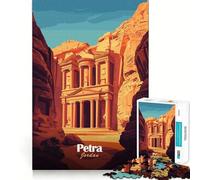 Petra, Jordan Jigsaw Puzzle 1000 Piece for Teenagers Logic Train Toy Light Relax Smooth Cut Wall Art Decor (38x26cm)