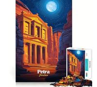 Petra, Jordan Night View Adult Jigsaw Puzzle1000 Pieces Brain Teaser Mental Relax Pattern Assembly Santa Wish Item (38x52cm)