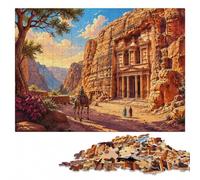 Petra, Jordan Travel Wooden Puzzle 1000 Pieces | A screen-free tabletop activity - a simple way to organise the image on quiet evenings.