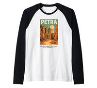 Petra Jordanian Souvenir Women Men Seven Wonders of The Worl Raglan Baseball Tee