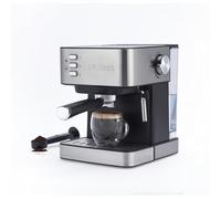 Petra Manual Espresso Machine with Milk Frother - Compatible with Ground Coffee, 15 Bar Italian Pressure Pump, Removable Water Tank 1.6L, Includes Filter Holder, 850W, PT6137VDE