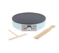 Petra PT6223BLVDE Crepe Maker - Electric Pancake Hotplate, Non-Stick Cooking Surface, Large 30cm Plate, Adjustable Temperature Control Knob, Batter Spreader & Spatula, 1200W, Blue