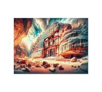 Petra - The pink city jewel,Jigsaw Puzzles Puzzles for Adults Kids. 1000 Piece Impossible Challenge Toy Educational Game Home Decoration for Adults& Kids Age 14 Years Up 1000pcs(50x70cm)-AO5
