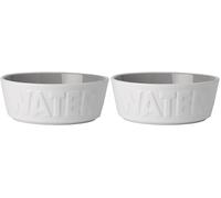 PetRageous 14014 Back to Basics Dishwasher and Microwave Safe Dog Water Bowl 6-Inch Diameter 2.25-Inch Tall 2.5-Cup Capacity For Medium and Large Dogs and Cats, White (Pack of 2)