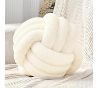 Petrella Knot Pillow Ball Round Throw Pillows Home Decor Cushion Decorative Aesthetic Throw Pillows，Lambswool White 8inch