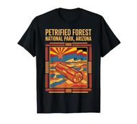 Petrified Forest Arizona Flag Petrified Vintage Travel Art T-Shirt
