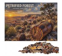 Petrified Forest National Park Art Wooden Puzzle, Adults, 1000 Pieces | Section-by-section building: a simple way to organise the image during indoor leisure.