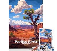Petrified Forest National Park Illustration for Adults 1000 Piece Puzzle Train Logical Thinking And Problem-solving Relaxing Stress Free Enjoyment (38x26cm)