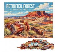 Petrified Forest National Park Poster Jigsaw Puzzle for Adults, 1000 Pieces | Border-first building: a simple way to organise the image at home.
