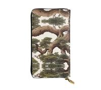 Petrified Oak Zipper leather wallet, 7.5 * 4.1 inch long clutch bag, multiple compartments and large capacity, a good gift for friends