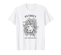 Petrify the Patriarchy Medusa Illustration Feminist Snakes T-Shirt