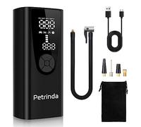Petrinda Electric Tyre Inflator Air Compressor, 8000mAh USB Rechargeable Battery Car Tyre Pump, 150PSI Portable Digital Tyre Inflator with LED Light for Car Motorcycle Bike Ball
