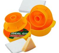 PetriStor 2 pcs Cheesemaking Kit Butter Punched Сheese Mold Press Strainer cheese With Follower Piston 1,2 liters Tofu Press Mold Cheese Making Kit Machine Color yellow