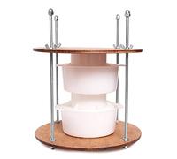 PetriStor Cheese Making Kit - Wooden Cheese Press Diameter 11.2 in and 2 Cheese Molds of 45oz -Сheese Press for Home Cheese Making Pressure up to 50 Pounds Walnut Color