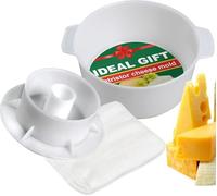 PetriStor Cheese Mold for Cheese Making Cheese with Follower Piston 1.3QT and Cheesecloth - Cheese Form Mold - Cheese Making Basket - Paneer Cheese Press Mold - Molde Para Queso