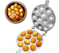 PetriStor Walnut 12 Cookie Form (Oreshek) Maker - Retro Brown Aluminium Oreshki Rissian Soviet Cookies Horishnytsya Орешница by PetriStor